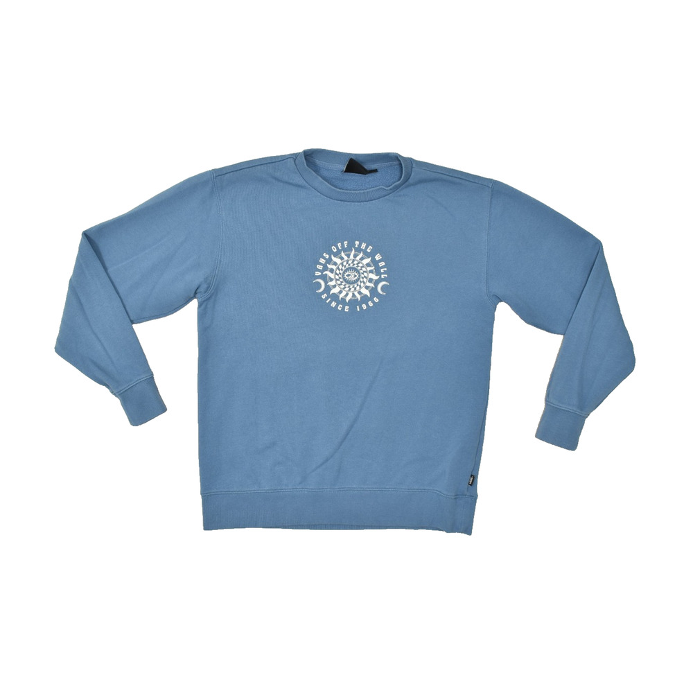 Vans Off The Wall Blue Crewneck Sweater Small Graphic Sun Moon Celestial Making